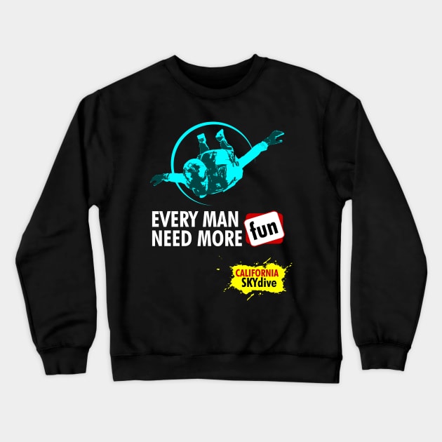 California Sky Dive Crewneck Sweatshirt by dejava